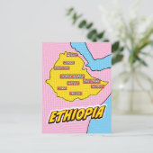 Pop Art geïllustreerde Ethiopië kaart (Staand voorkant)