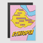 Pop Art geïllustreerde Ethiopië kaart (Voorkant / Achterkant)