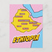 Pop Art geïllustreerde Ethiopië kaart (Voorkant)