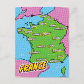 Pop Art geïllustreerde Frankrijk kaart (Voorkant)