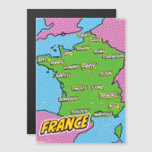 Pop Art geïllustreerde Frankrijk kaart (Voorkant / Achterkant)