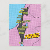 Pop Art geïllustreerde Israël kaart (Voorkant)