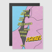 Pop Art geïllustreerde Israël kaart (Voorkant / Achterkant)