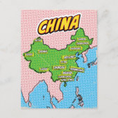Pop Art geïllustreerde kaart van China (Voorkant)