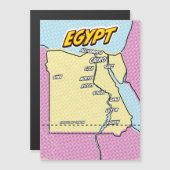Pop Art geïllustreerde kaart van Egypte (Voorkant / Achterkant)