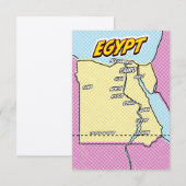 Pop Art geïllustreerde kaart van Egypte (Voorkant / Achterkant)