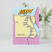 Pop Art geïllustreerde kaart van Egypte (Staand voorkant)