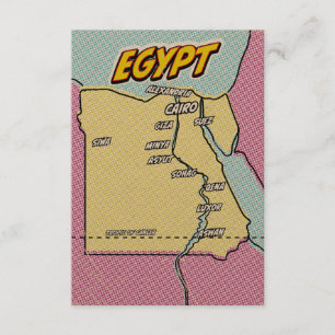 Pop Art geïllustreerde kaart van Egypte