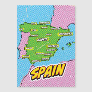 Pop Art geïllustreerde Spanje kaart
