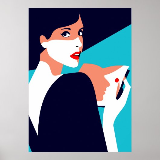 Pop Art Geïnspireerde Mode Vrouw 8 Poster (Voorkant)