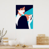 Pop Art Geïnspireerde Mode Vrouw 8 Poster (Keuken)