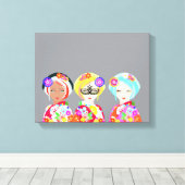 Pop Art Geishas Canvas Afdruk (Insitu (Houten vloer))
