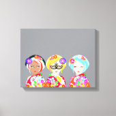 Pop Art Geishas Canvas Afdruk (Voorkant)
