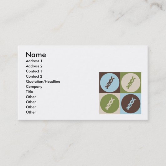 Pop Art Genetics Visitekaartje (Voorkant)