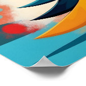 Pop Art Geometric Christmas Feathered Branches Poster (Hoek)