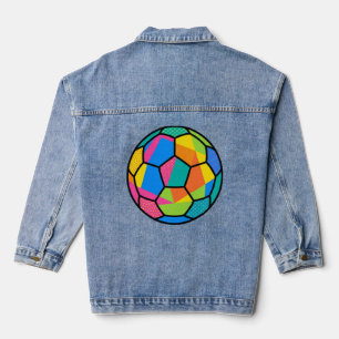 Pop Art Geometrische Voetbal Bal Kunst Denim Jacket