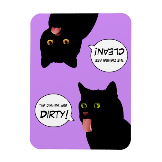 Pop Art Gerechten zijn schoon/vies Cat Magneet (Verticaal)