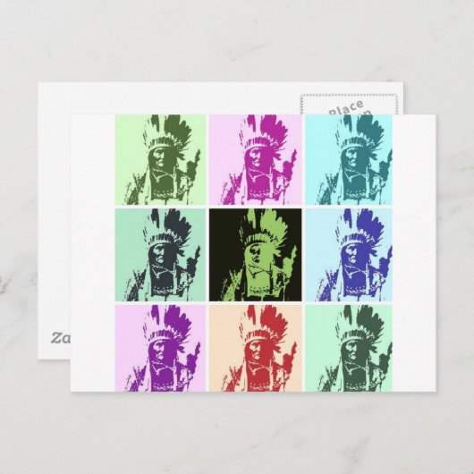 Pop Art Geronimo Briefkaart (Voorkant / Achterkant)