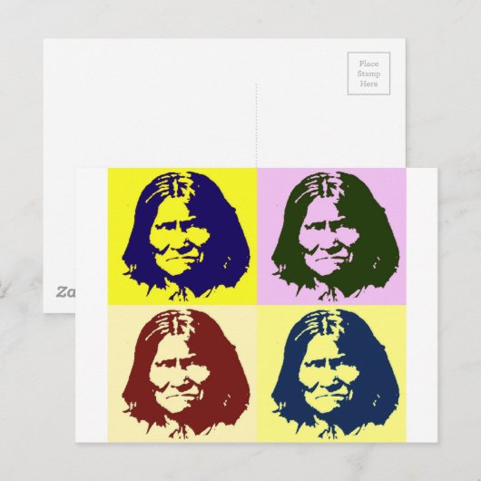 Pop Art Geronimo Briefkaart (Voorkant / Achterkant)