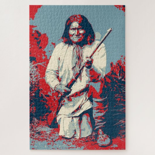 Pop Art Geronimo Indische Legendary Chief Legpuzzel (Verticaal)