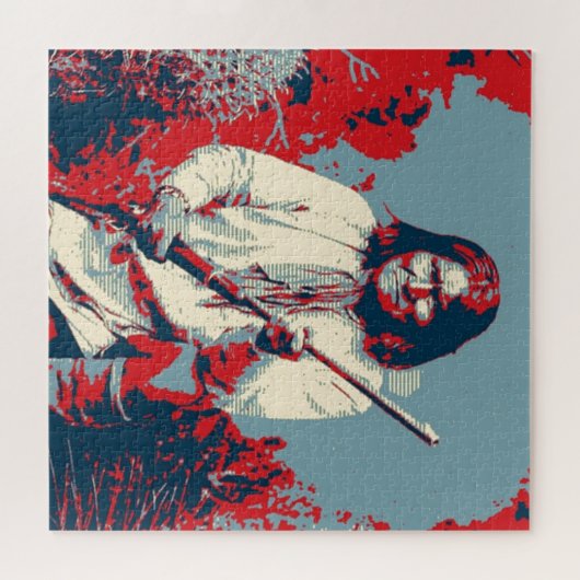Pop Art Geronimo Indische Legendary Chief Legpuzzel (Horizontaal)