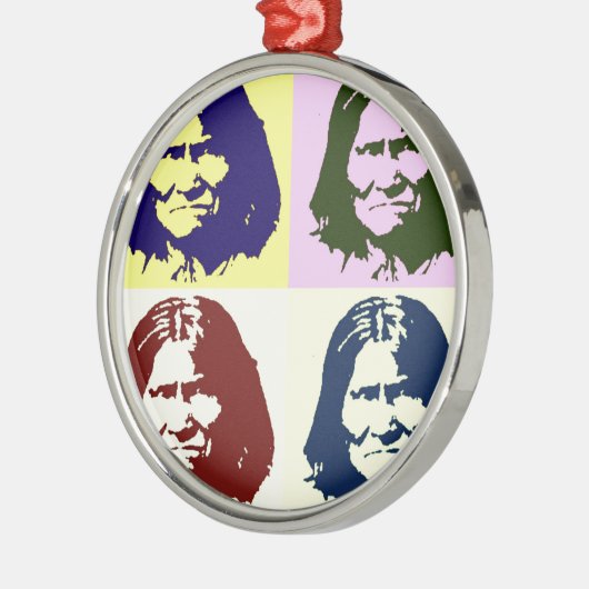 Pop Art Geronimo Metalen Ornament (Links)