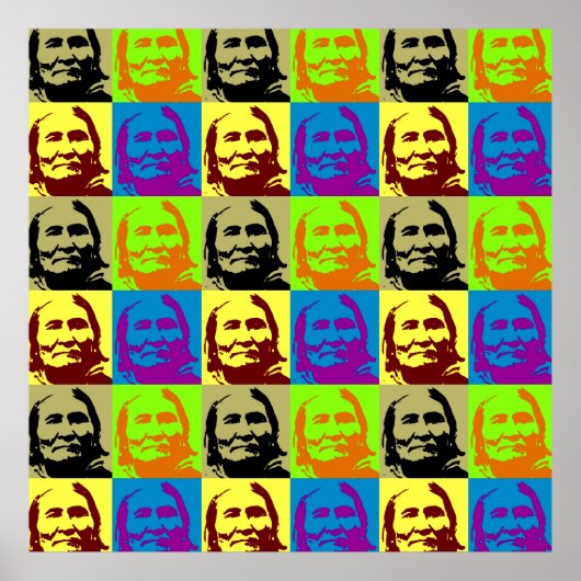 Pop Art Geronimo Poster - Vrijheid & Vredessymbool (Voorkant)