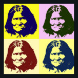 Pop Art Geronimo Poster - Vrijheidsstrijder<br><div class="desc">Pop Kunst Stijl Iconische Historische Mensen Afbeeldingen - Freedom Warrior Indiase stam Chief Geronimo Art Poster Print</div>
