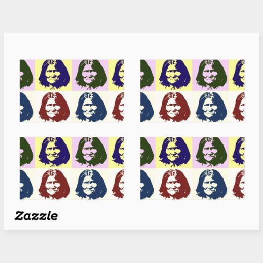 Pop Art Geronimo Rechthoekige Sticker (Vel)
