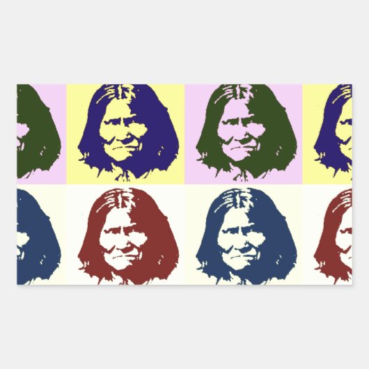 Pop Art Geronimo Rechthoekige Sticker (Voorkant)