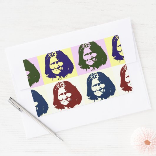 Pop Art Geronimo Rechthoekige Sticker (Envelop)