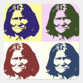 Pop Art Geronimo Vierkante Sticker (Voorkant)