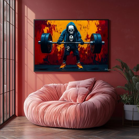 Pop Art Gewichtheffen Skelet - Gym Warrior Poster