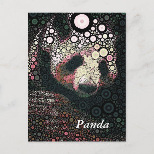 Pop Art Giant Panda Pink Yellow Briefkaart