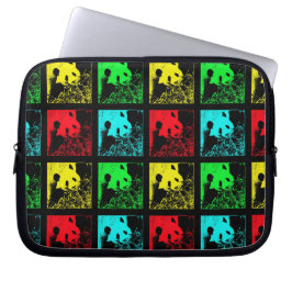 Pop Art Giant Panda Rood Blauw Geel Laptop Sleeve