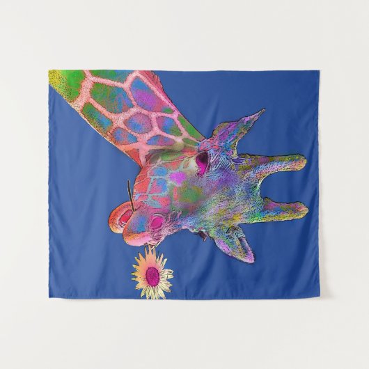 Pop Art Giraffe Wandkleed (Voorkant (horizontaal))