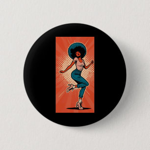 Pop Art Girl Dancing Pose Leg Sticker Ronde Button 5,7 Cm