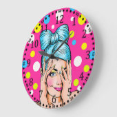 Pop art girl grote klok (Hoek)