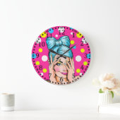 Pop art girl grote klok (Huis)