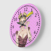 Pop art girl grote klok (Hoek)