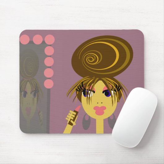 Pop Art Girl over Makeup Mousepad Muismat (Met muis)