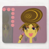 Pop Art Girl over Makeup Mousepad Muismat (Voorkant)