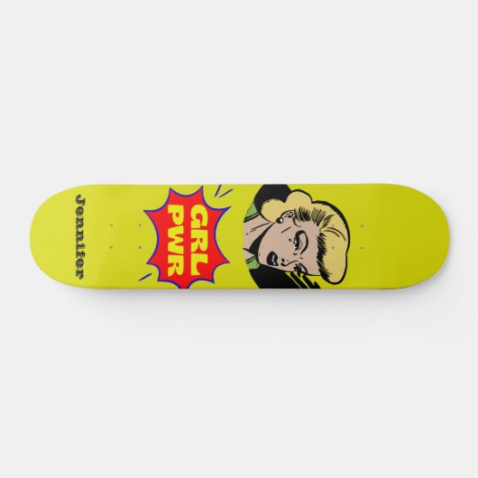 Pop Art GIRL POWER - Aangepast skateboard (Horizontaal)