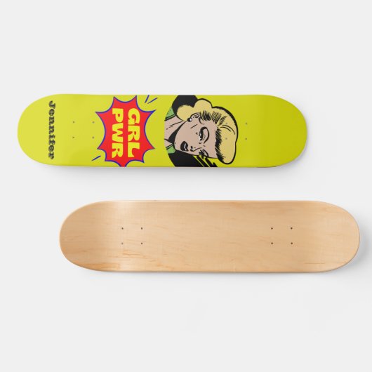 Pop Art GIRL POWER - Aangepast skateboard (Horizontaal)