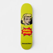Pop Art GIRL POWER - Aangepast skateboard (Voorkant)