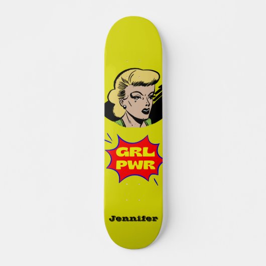 Pop Art GIRL POWER - Aangepast skateboard (Voorkant)