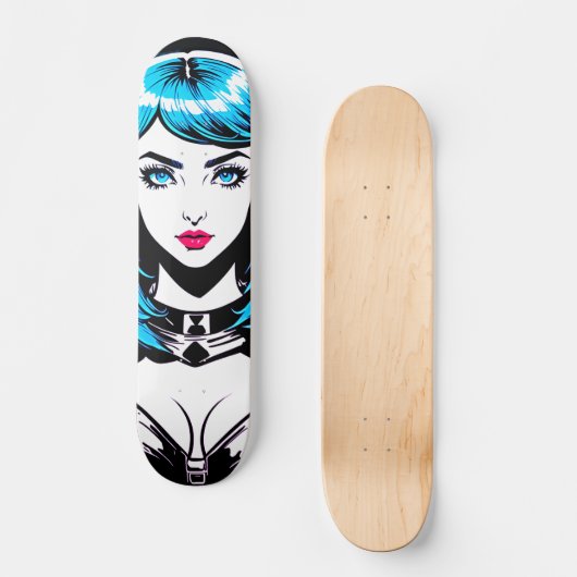 Pop Art Girl Schaats: Ride Your Story Persoonlijk Skateboard (Voorkant)