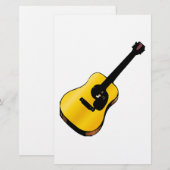 Pop Art Gitaar Briefpapier (Voorkant / Achterkant)