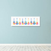 POP ART-GITAARS CANVAS AFDRUK (Insitu (Houten vloer))