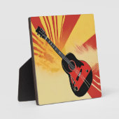 Pop Art Gitaarschilderij Illustratie Vintage Retro Fotoplaat (Voorkant)